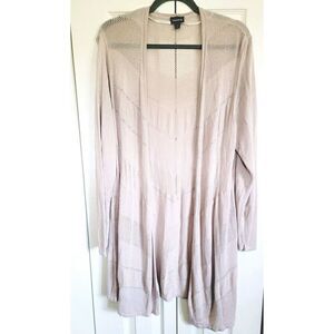 Torrid 2 Tan‎ Taupe Open Front  Knit Drapey Cardigan Size 2X Open Knit Tan
